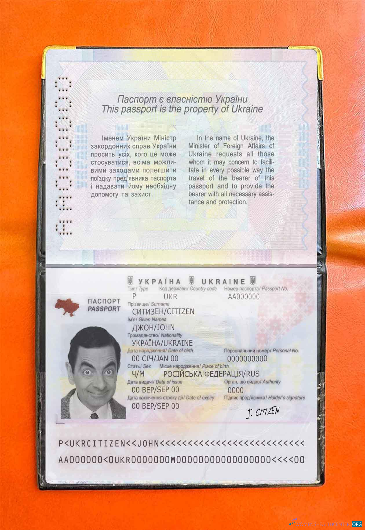 Download Ukraine passport photo look Photoshop template